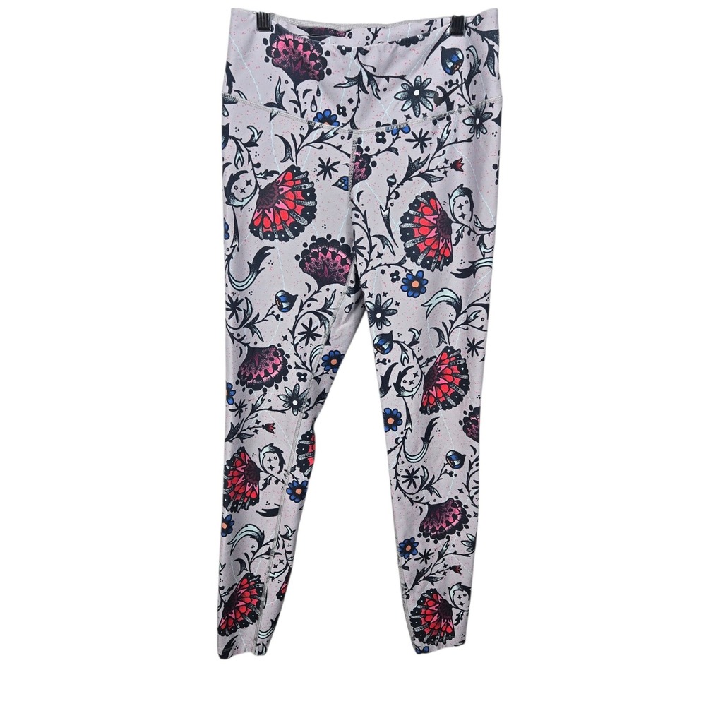 Nike Dri Fit Legend Pant Leggings Gray Floral‎ Butterfly Print Womens Size M